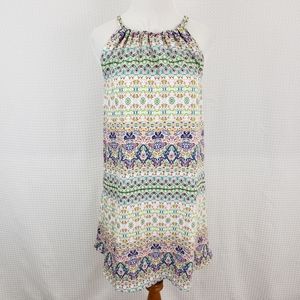 Rachel Ashwell Swing Dress Boho Shabby Chic Green Pink size 2 Cottagecore